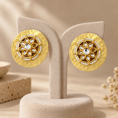 Golden Petal Disc Earrings