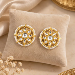 Kundan Floral Studs