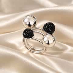 Black & Silver Orbit Ring