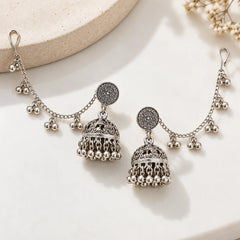 Noor Oxidised Jhumka Ear Chain