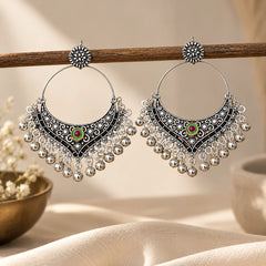Rangrez Chandbali Oxidised Earrings