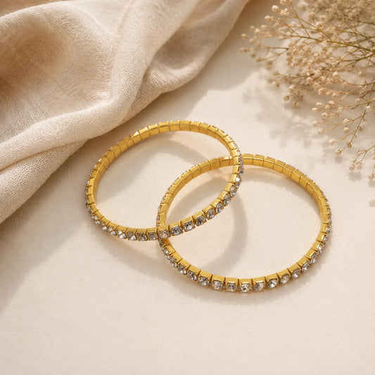 Crystal Gold Bangles