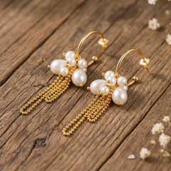 Pearl Cluster Hoops