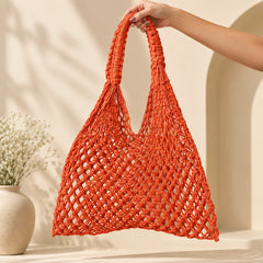 Orange Mesh Crochet Bag