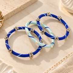 Blue Bliss Ghungroo Bangle Set