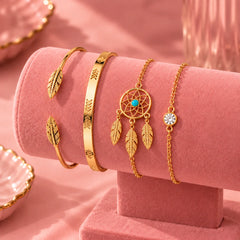 Golden Dreamcatcher Bracelet Combo