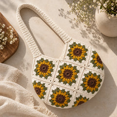 Sunflower Blossom Crochet Bag