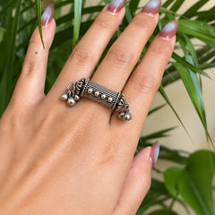 Oxidised Tribal Silver Ring