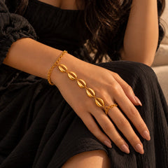 Gold Cowrie Shell Hand Chain