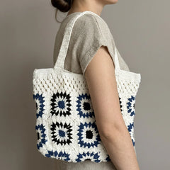 Crochet White n Black Shoulder Bag
