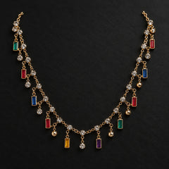 Multicolor Baguette Charm Necklace