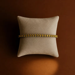 Silver Citrine Stone Chain Bracelet - Silver 925