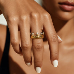 Mini Tiara Band Ring - 18K Gold Plated