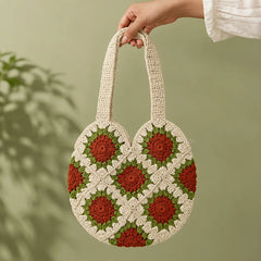 Beige Bloom Crochet Bag