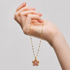 Blush Bloom Pendant Necklace - 18K Gold Plated