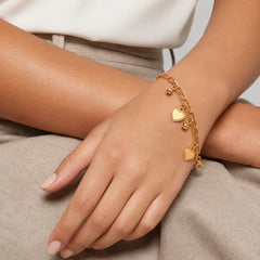 Double Layer Heart Charm Bracelet
