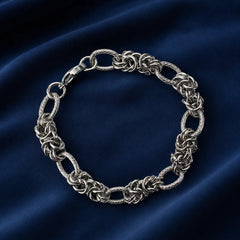 Bold Silver Plated Rope Chain Bracelet - Silver 925