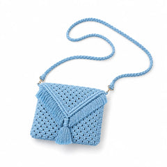 Sky Blue Macrame Sling Bag