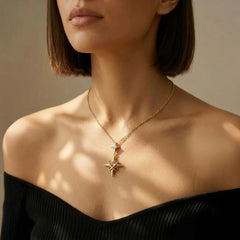 Starburst Pendant Necklace - 18K Gold Plated