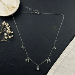 Western Bow & Crystal Charm Necklace