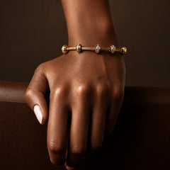 Crystal Spacer Bangle - 18K Gold Plated