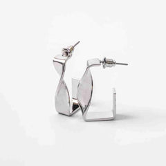 Silver Tonned Twisted Drop Earrings
