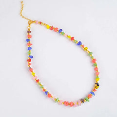 Multicolour Chip Stone Necklace