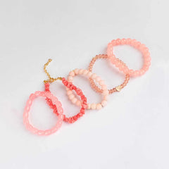 Pack Of 5 Coral Pink Bracelet Combo