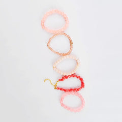 Pack Of 5 Coral Pink Bracelet Combo