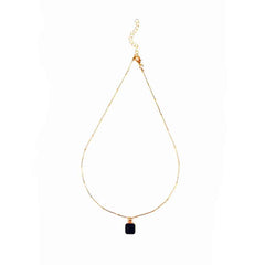 Black Square Pendant Chain Necklace