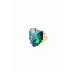 Emerald Heart Cocktail Ring