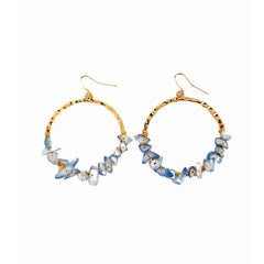 Monochrome Chip Stone Drop Earrings