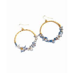Monochrome Chip Stone Drop Earrings