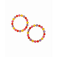 Colorful Beaded Hoop Earrings