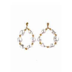 Baroque Pearl Hoops