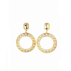 Eclectic Golden Crystal Earrings