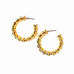 Golden Rope Textured Hoops