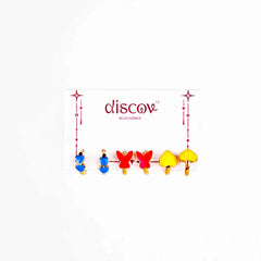 Set Of 3 Colorful Heart Butterfly Hoops Earrings Combo
