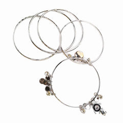 Silver Charm Bangles