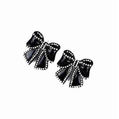 Matte Black Bow Earrings