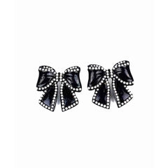 Matte Black Bow Earrings