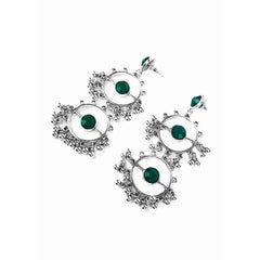 Silver Round Ghungroo Earrings