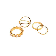 Pack of 4 Western Pearl Rings Combo