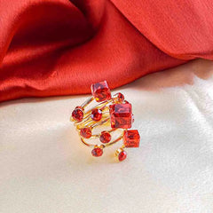 Golden Studded Cocktail Ring