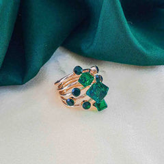 Golden Studded Cocktail Ring