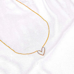 Golden White Heart Pendant Necklace