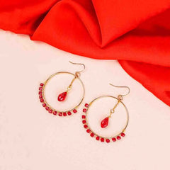 Red Crystal Dangle Earrings