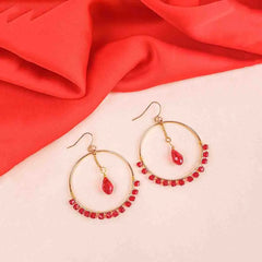 Red Crystal Dangle Earrings