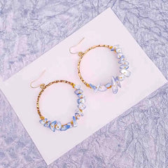 Monochrome Chip Stone Drop Earrings