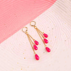 Vibrant Beaded Chain Drop Earrings